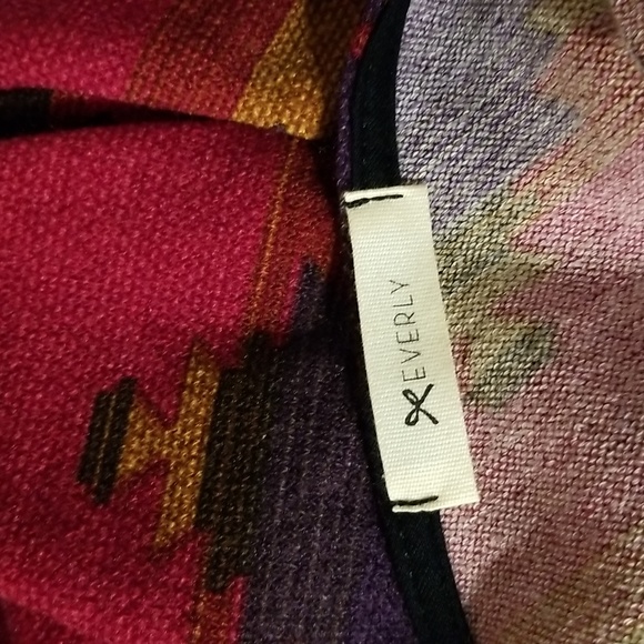 Anthropologie Everly Aztec Knit Bodycon Dress / Sz S / Red, purple - Picture 10 of 17